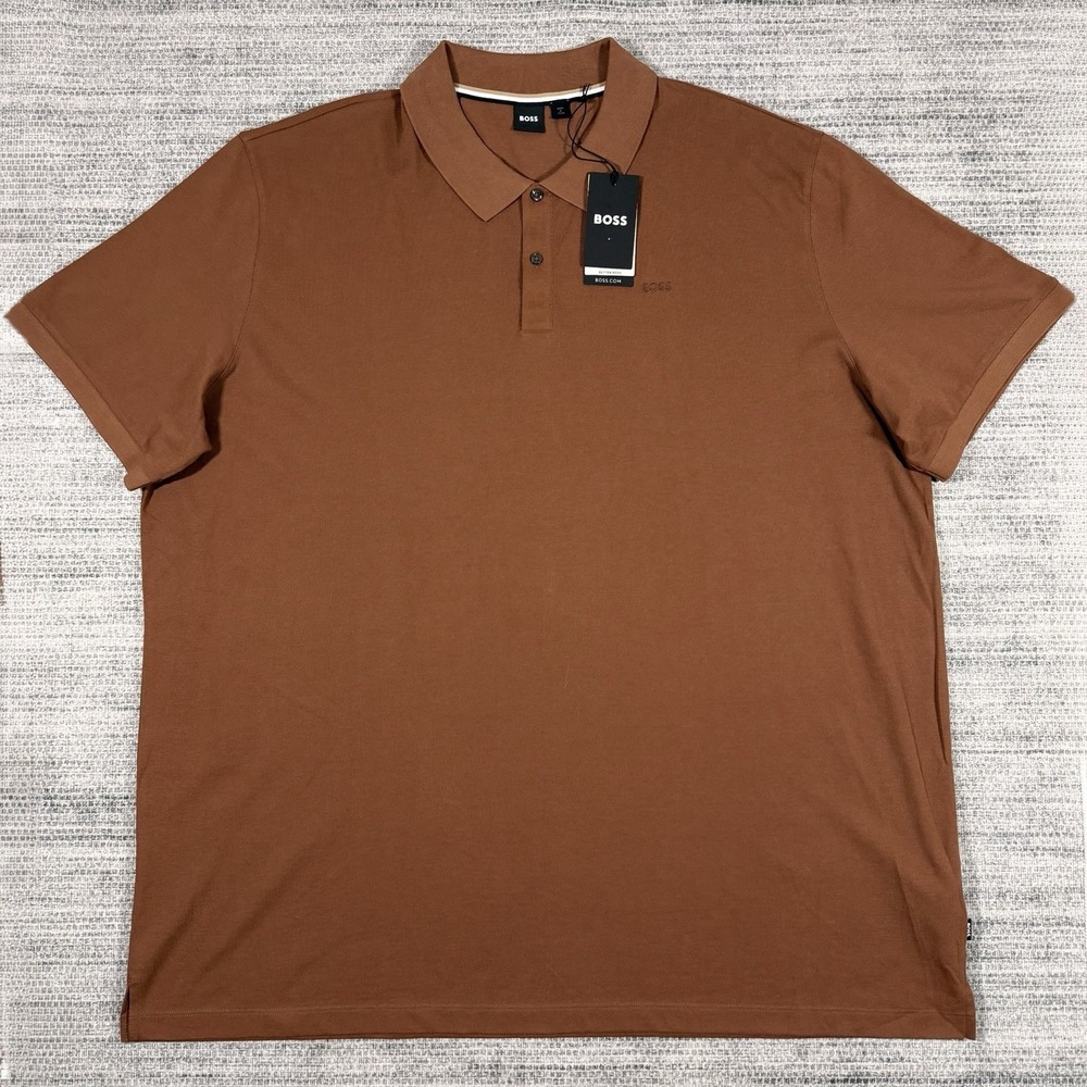 Hugo Boss Men's Size 4XT Brown Pallas‎ Polo Shirt Logo